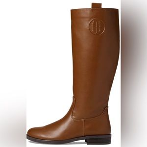 Tommy Hilfiger Rayais Brown Faux Leather Riding Boots Medium Width Size 6.5 M